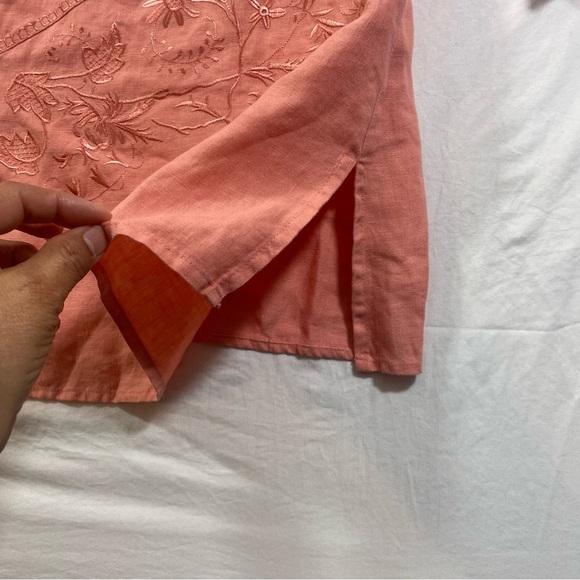 Edward Woman Linen Cardigan Top Women’s 2X Button down long sleeve Top shirt - Picture 5 of 9